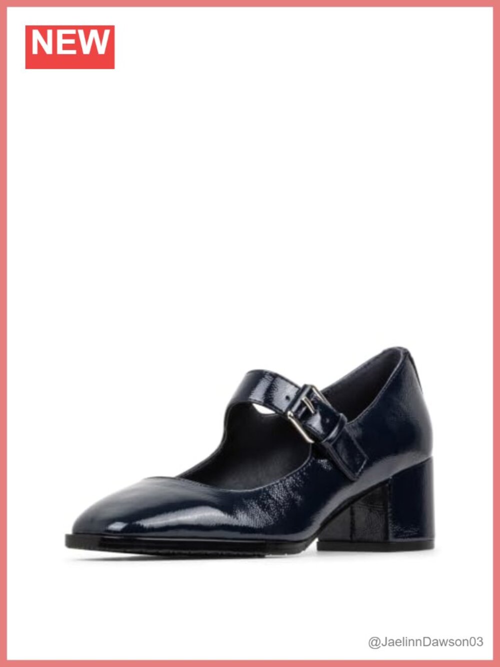 Faux Leather Mary Jane Block Heels with Memory Foam Insole